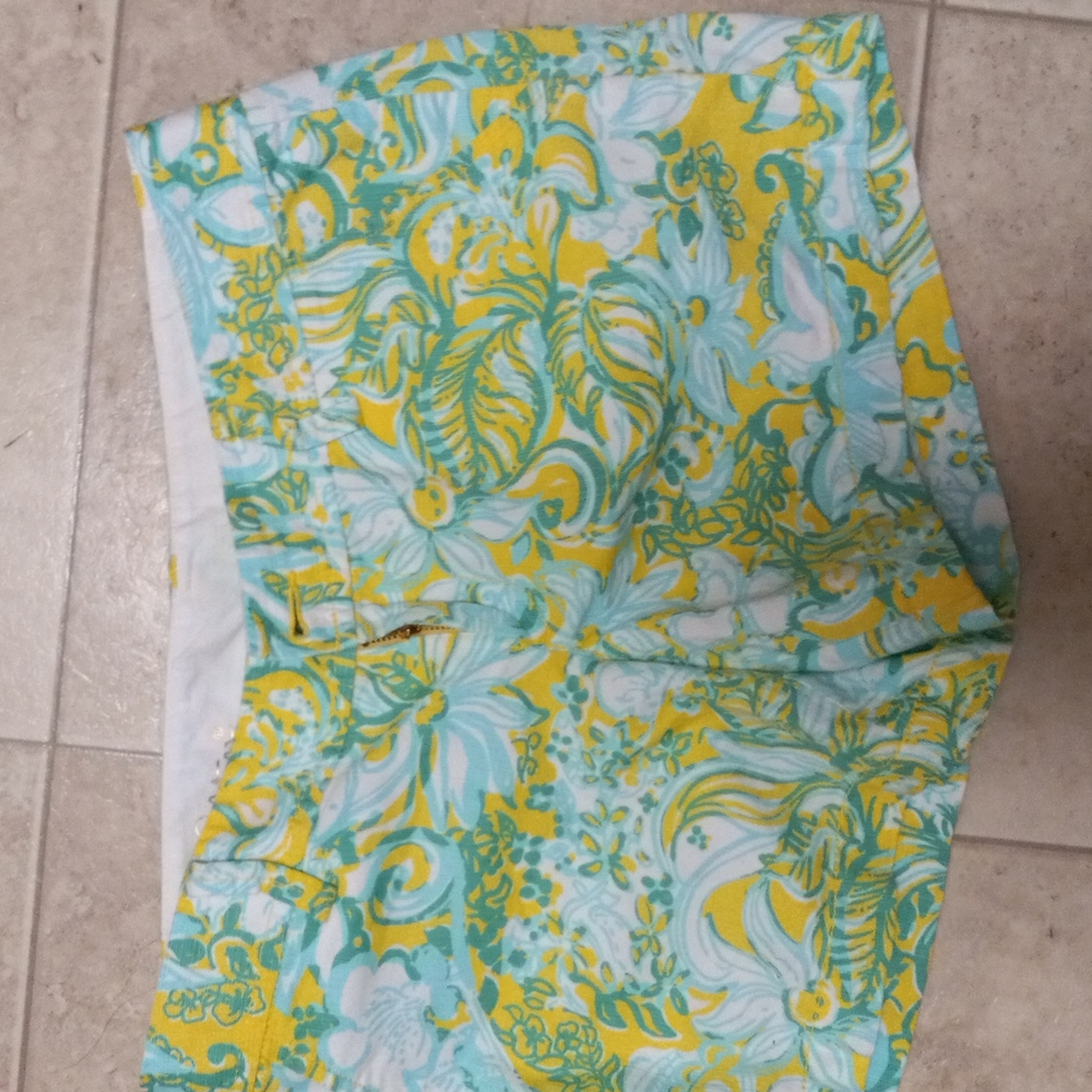 Lilly Pulitzer The Callahan Green Multi Shorts Sz 4